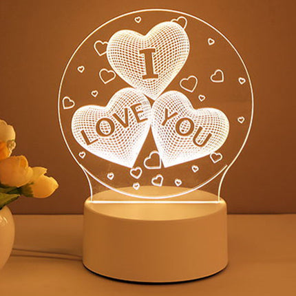 USB powered acrylic LED night light for bedroom