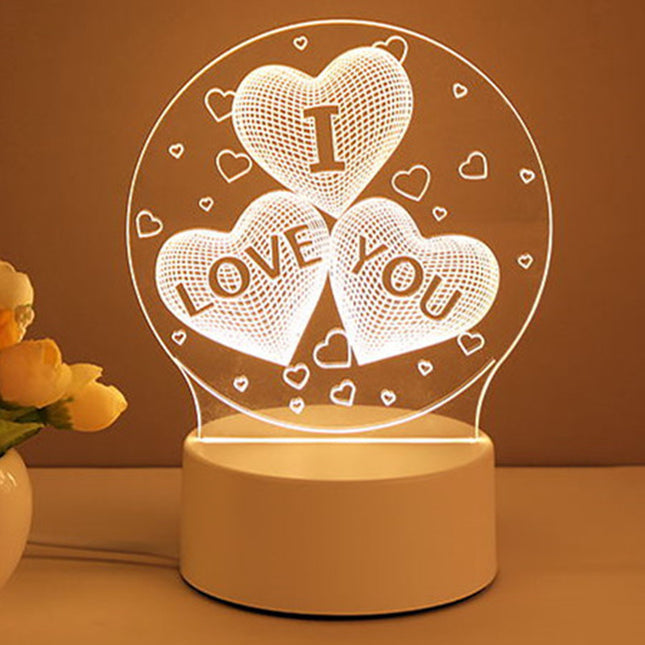 USB powered acrylic LED night light for bedroom