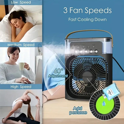 USB air cooler fan with 7 color LED night light
