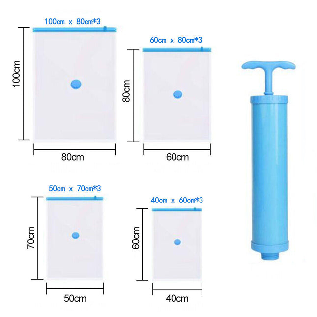 Vacuum storage bags multiple sizes