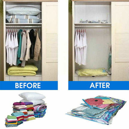 Difference after using vacuum storage bags.