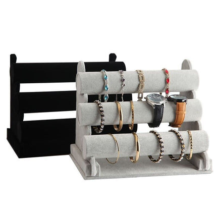 Velvet 3 tier jewellery display stand organizer