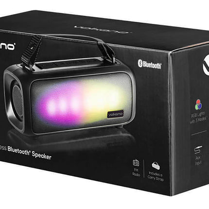 Back view with aux input and controls