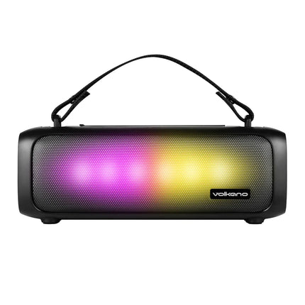 Side view showing RGB lights of Volkano Military speaker