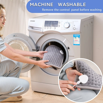 Washable electric heating pad with detachable controller