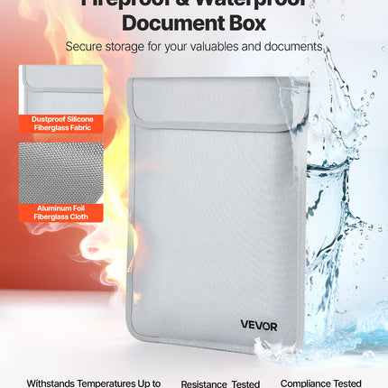 Document fireproof bag waterproof zipper