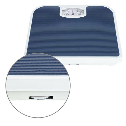 white mechanical bathroom scale