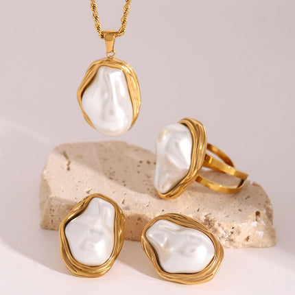 Pearl necklace jewellery gift set for women