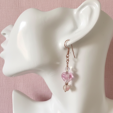 Women’s rose gold heart earrings